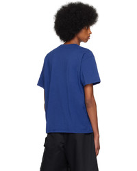 dunkelblaues bedrucktes T-Shirt mit einem Rundhalsausschnitt von JW Anderson