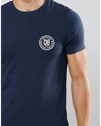 dunkelblaues bedrucktes T-Shirt mit einem Rundhalsausschnitt von Asos