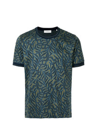 dunkelblaues bedrucktes T-Shirt mit einem Rundhalsausschnitt von Cerruti 1881