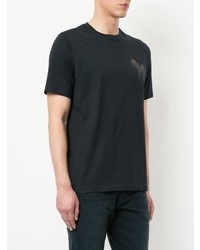 dunkelblaues bedrucktes T-Shirt mit einem Rundhalsausschnitt von Ps By Paul Smith