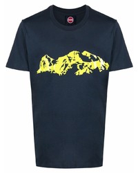 dunkelblaues bedrucktes T-Shirt mit einem Rundhalsausschnitt von Colmar