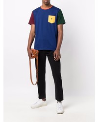 dunkelblaues bedrucktes T-Shirt mit einem Rundhalsausschnitt von Polo Ralph Lauren