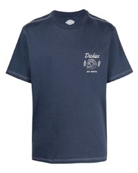 dunkelblaues bedrucktes T-Shirt mit einem Rundhalsausschnitt von Dickies Construct