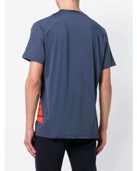 dunkelblaues bedrucktes T-Shirt mit einem Rundhalsausschnitt von Nike