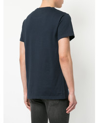 dunkelblaues bedrucktes T-Shirt mit einem Rundhalsausschnitt von Kent & Curwen