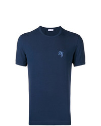 dunkelblaues bedrucktes T-Shirt mit einem Rundhalsausschnitt von Dolce & Gabbana Underwear