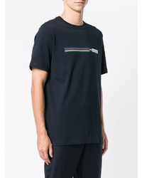 dunkelblaues bedrucktes T-Shirt mit einem Rundhalsausschnitt von Ps By Paul Smith