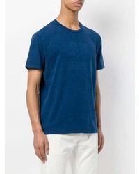 dunkelblaues bedrucktes T-Shirt mit einem Rundhalsausschnitt von Closed