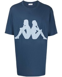 dunkelblaues bedrucktes T-Shirt mit einem Rundhalsausschnitt von Faith Connexion
