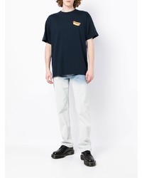 dunkelblaues bedrucktes T-Shirt mit einem Rundhalsausschnitt von Carhartt WIP