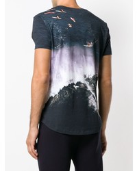 dunkelblaues bedrucktes T-Shirt mit einem Rundhalsausschnitt von Orlebar Brown