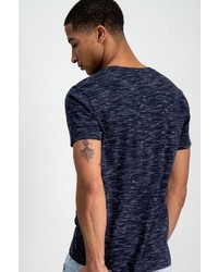 dunkelblaues bedrucktes T-Shirt mit einem Rundhalsausschnitt von GARCIA