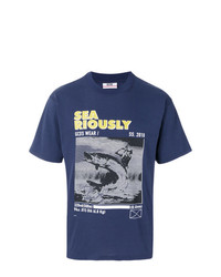 dunkelblaues bedrucktes T-Shirt mit einem Rundhalsausschnitt von Gcds