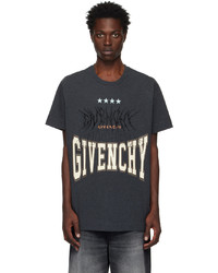 dunkelblaues bedrucktes T-Shirt mit einem Rundhalsausschnitt von Givenchy