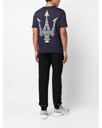 dunkelblaues bedrucktes T-Shirt mit einem Rundhalsausschnitt von North Sails