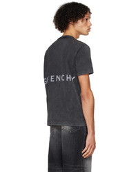 dunkelblaues bedrucktes T-Shirt mit einem Rundhalsausschnitt von Givenchy