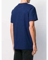 dunkelblaues bedrucktes T-Shirt mit einem Rundhalsausschnitt von G-Star Raw Research