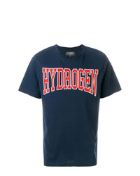 dunkelblaues bedrucktes T-Shirt mit einem Rundhalsausschnitt von Hydrogen
