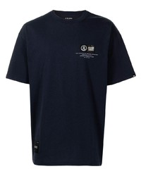 dunkelblaues bedrucktes T-Shirt mit einem Rundhalsausschnitt von Izzue