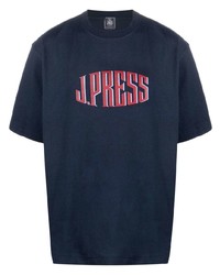 dunkelblaues bedrucktes T-Shirt mit einem Rundhalsausschnitt von J.Press
