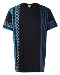 dunkelblaues bedrucktes T-Shirt mit einem Rundhalsausschnitt von Loewe