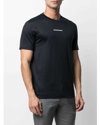 dunkelblaues bedrucktes T-Shirt mit einem Rundhalsausschnitt von Emporio Armani