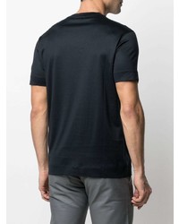 dunkelblaues bedrucktes T-Shirt mit einem Rundhalsausschnitt von Emporio Armani