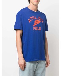 dunkelblaues bedrucktes T-Shirt mit einem Rundhalsausschnitt von Polo Ralph Lauren