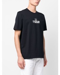 dunkelblaues bedrucktes T-Shirt mit einem Rundhalsausschnitt von C.P. Company