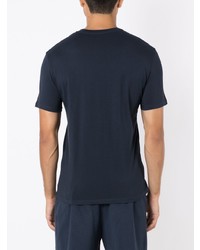 dunkelblaues bedrucktes T-Shirt mit einem Rundhalsausschnitt von Armani Exchange