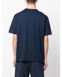 dunkelblaues bedrucktes T-Shirt mit einem Rundhalsausschnitt von Ea7 Emporio Armani