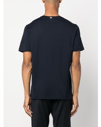 dunkelblaues bedrucktes T-Shirt mit einem Rundhalsausschnitt von Herno