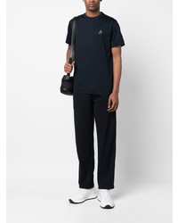 dunkelblaues bedrucktes T-Shirt mit einem Rundhalsausschnitt von Karl Lagerfeld