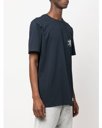 dunkelblaues bedrucktes T-Shirt mit einem Rundhalsausschnitt von The North Face