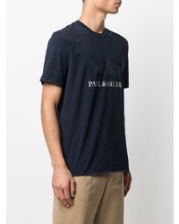 dunkelblaues bedrucktes T-Shirt mit einem Rundhalsausschnitt von Paul & Shark