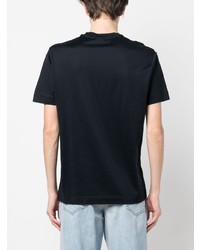 dunkelblaues bedrucktes T-Shirt mit einem Rundhalsausschnitt von Emporio Armani