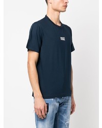 dunkelblaues bedrucktes T-Shirt mit einem Rundhalsausschnitt von DSQUARED2