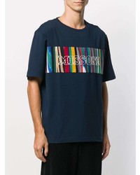 dunkelblaues bedrucktes T-Shirt mit einem Rundhalsausschnitt von Missoni