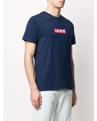 dunkelblaues bedrucktes T-Shirt mit einem Rundhalsausschnitt von Levi's