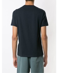 dunkelblaues bedrucktes T-Shirt mit einem Rundhalsausschnitt von Armani Exchange