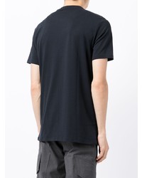 dunkelblaues bedrucktes T-Shirt mit einem Rundhalsausschnitt von Armani Exchange