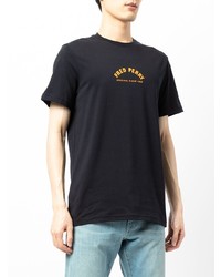 dunkelblaues bedrucktes T-Shirt mit einem Rundhalsausschnitt von Fred Perry