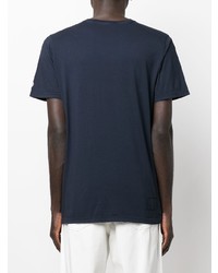 dunkelblaues bedrucktes T-Shirt mit einem Rundhalsausschnitt von Universal Works