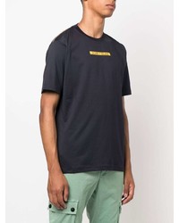 dunkelblaues bedrucktes T-Shirt mit einem Rundhalsausschnitt von Stone Island