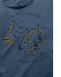 dunkelblaues bedrucktes T-Shirt mit einem Rundhalsausschnitt von maier sports