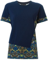 dunkelblaues bedrucktes T-Shirt mit einem Rundhalsausschnitt von Marc by Marc Jacobs