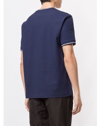 dunkelblaues bedrucktes T-Shirt mit einem Rundhalsausschnitt von CK Calvin Klein