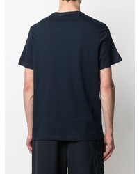 dunkelblaues bedrucktes T-Shirt mit einem Rundhalsausschnitt von Michael Kors