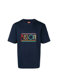 dunkelblaues bedrucktes T-Shirt mit einem Rundhalsausschnitt von Missoni Mare