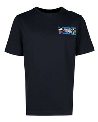 dunkelblaues bedrucktes T-Shirt mit einem Rundhalsausschnitt von Missoni